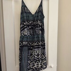 Rory Beca Black and Blue Silk Patterned Dress